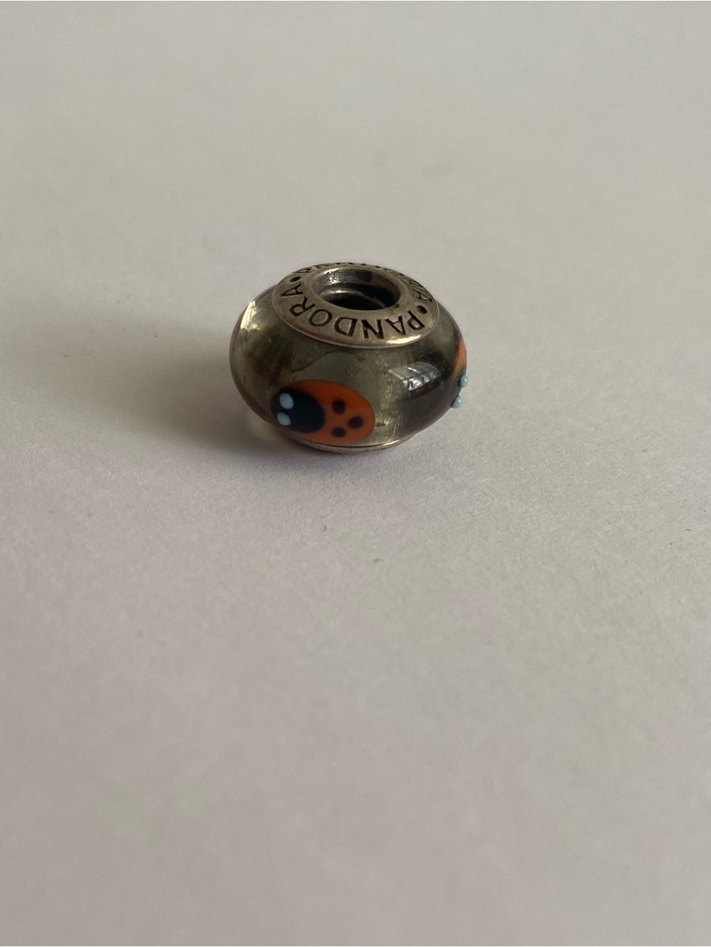 Pandora Retired Ladybug Murano Glass Charm